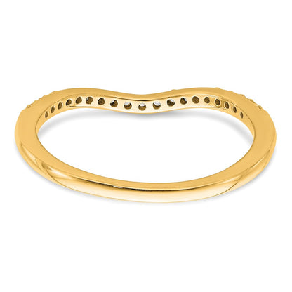 14K Yellow Gold Contoured Diamond Band