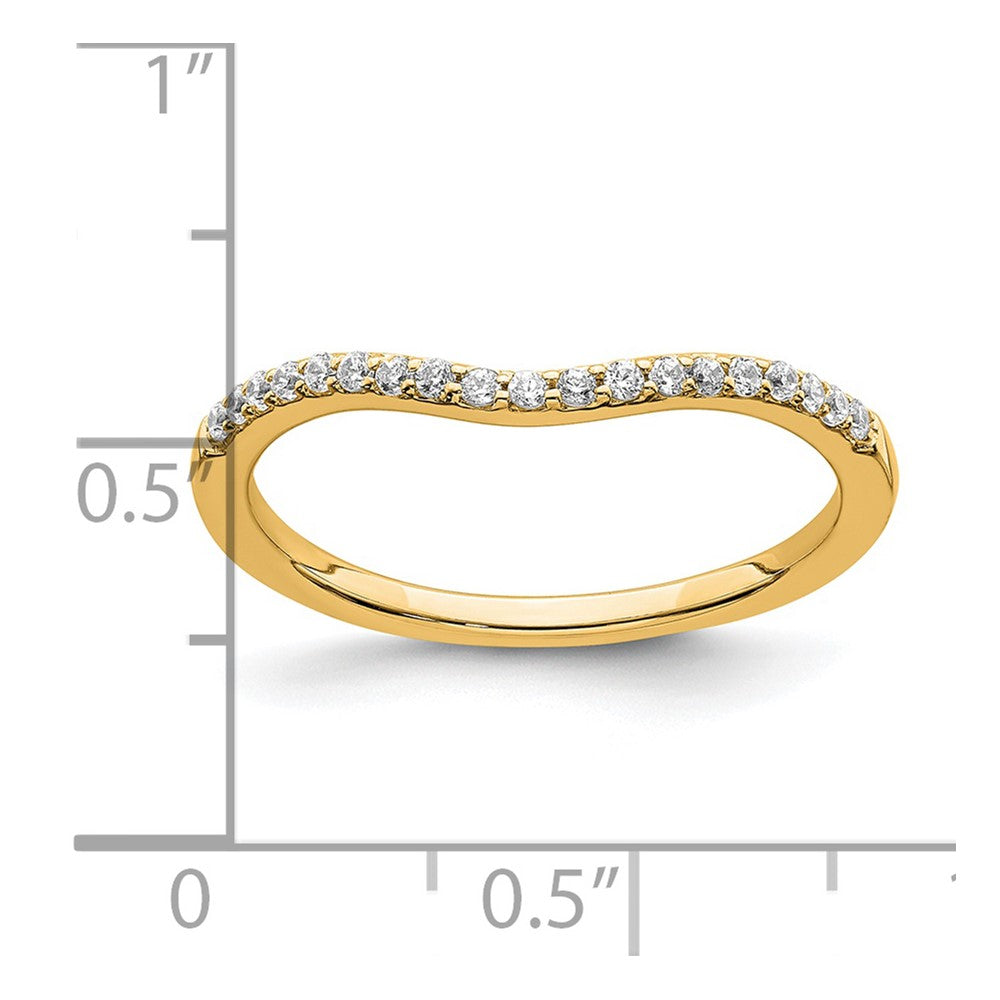 14K Yellow Gold Contoured Diamond Band