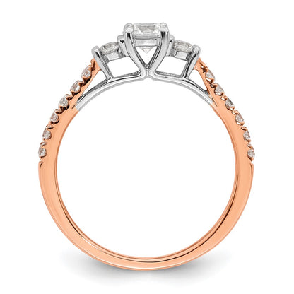 14K White/Rose Gold Rose 3/4 Ct. Lab Grown Diamond VS/SI+ G+ Petite Engagement Ring