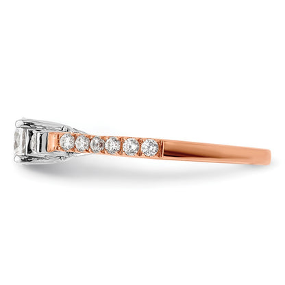 14K White/Rose Gold Rose 3/4 Ct. Lab Grown Diamond VS/SI+ G+ Petite Engagement Ring