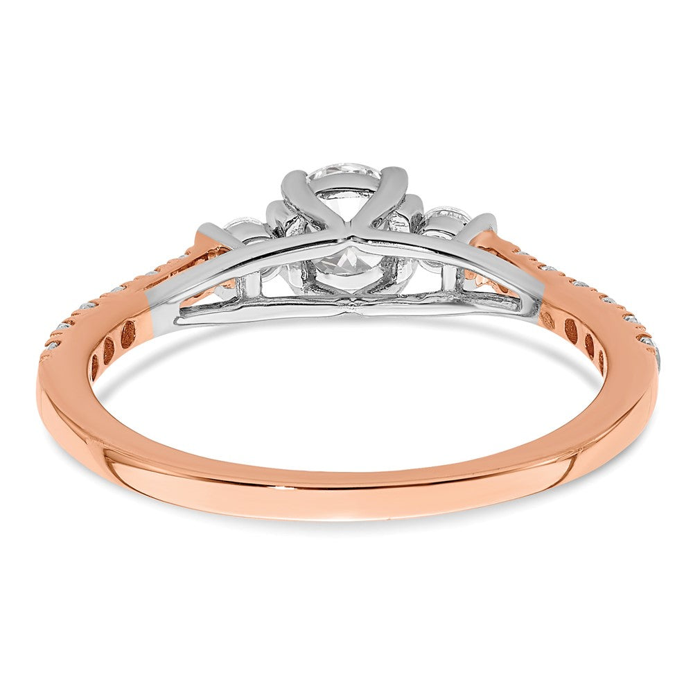 14K White/Rose Gold Rose 3/4 Ct. Lab Grown Diamond VS/SI+ G+ Petite Engagement Ring
