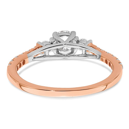 14K White/Rose Gold Rose 3/4 Ct. Lab Grown Diamond VS/SI+ G+ Petite Engagement Ring