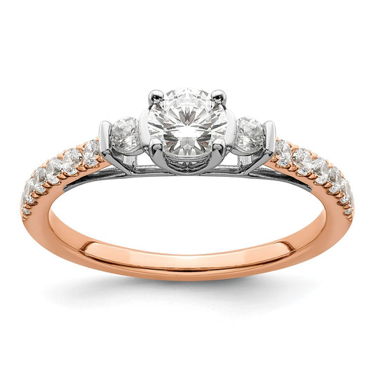 14K White/Rose Gold Rose 3/4 Ct. Lab Grown Diamond VS/SI+ G+ Petite Engagement Ring