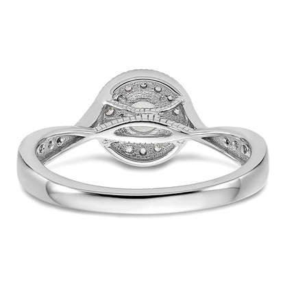 10k White Gold 1/2 Ct. Lab Grown Diamond VS/SI+ G+ Round Halo Engagement Ring