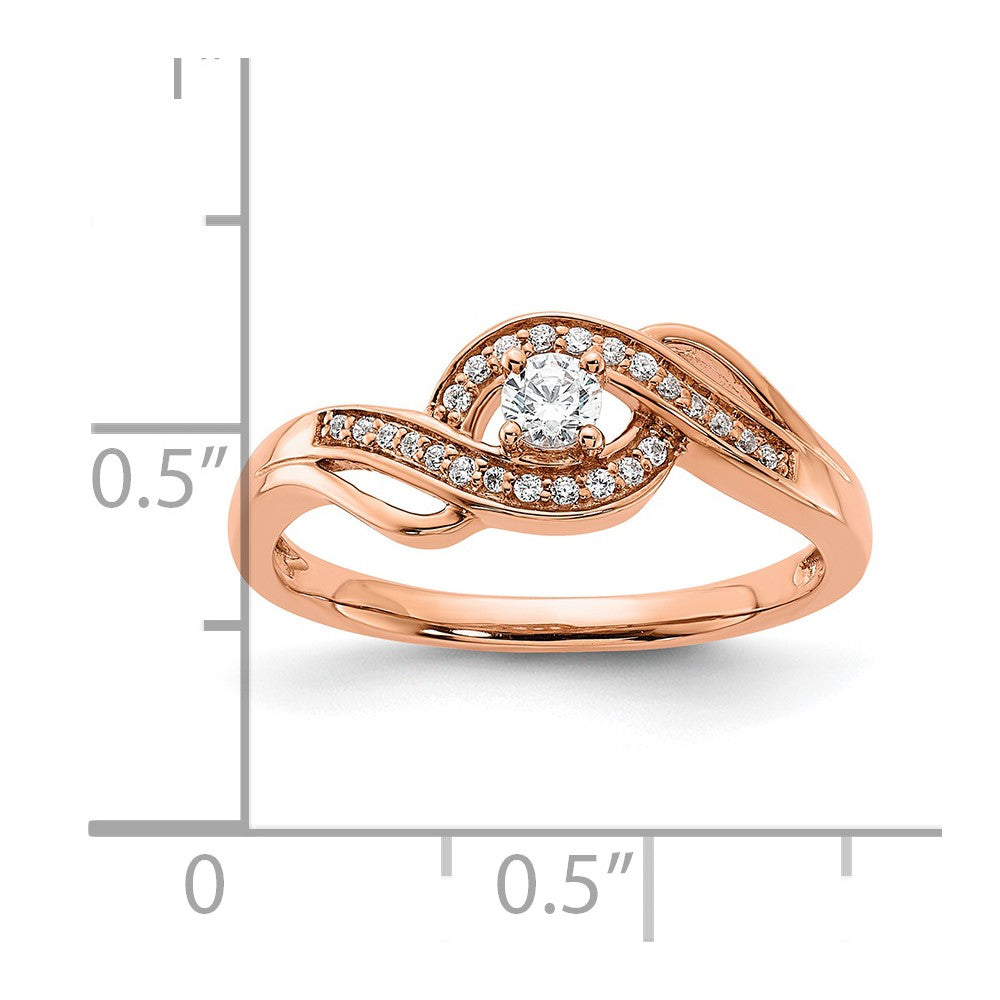 14k Rose Gold 1/5 Ct. Lab Grown Diamond VS/SI+ G+ Petite Engagement Ring