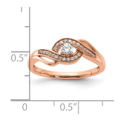 14k Rose Gold 1/5 Ct. Lab Grown Diamond VS/SI+ G+ Petite Engagement Ring