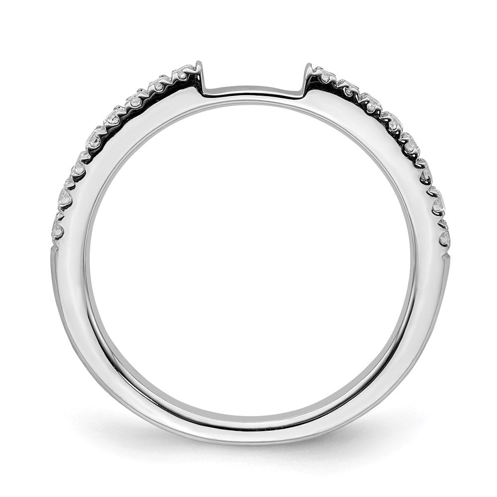 0.25ct. CZ Solid Real 14K White Gold Contoured Wedding Wedding Band Ring
