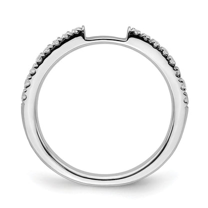 0.25ct. CZ Solid Real 14K White Gold Contoured Wedding Wedding Band Ring