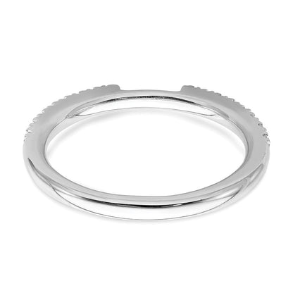0.25ct. CZ Solid Real 14K White Gold Contoured Wedding Wedding Band Ring