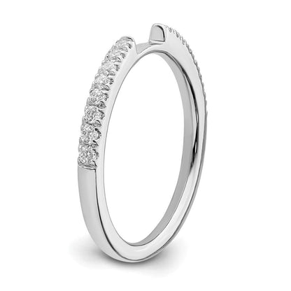 0.25ct. CZ Solid Real 14K White Gold Contoured Wedding Wedding Band Ring