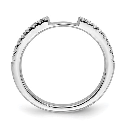 0.25ct. CZ Solid Real 14K White Gold Contoured Wedding Wedding Band Ring