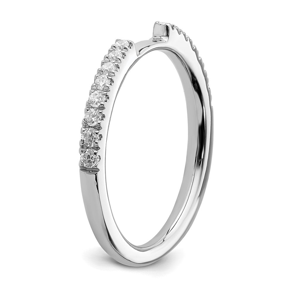 0.25ct. CZ Solid Real 14K White Gold Contoured Wedding Wedding Band Ring