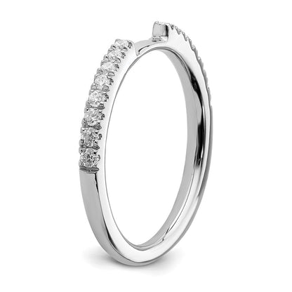 0.25ct. CZ Solid Real 14K White Gold Contoured Wedding Wedding Band Ring