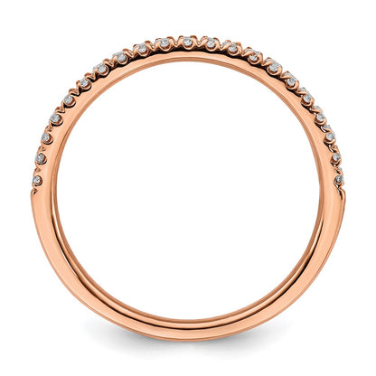 14k White Gold Rose 1/4 Ct. Lab Grown Diamond VS/SI+ G+ Complete Wedding Band