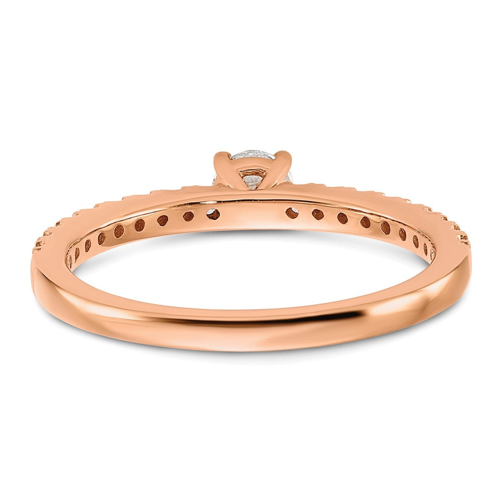 14k Rose Gold 1/2 Ct. Lab Grown Diamond VS/SI+ G+ Round Engagement Ring