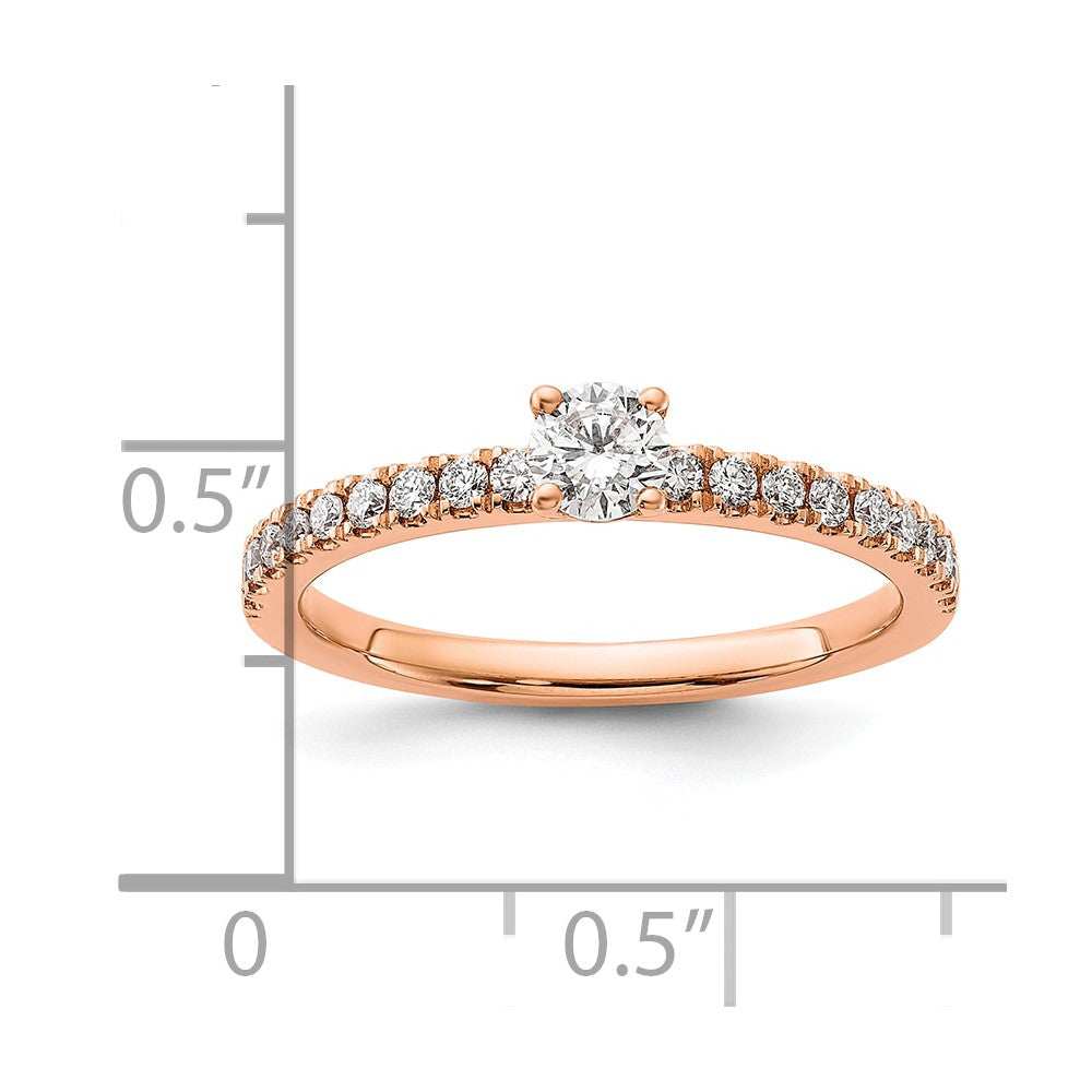 14k Rose Gold 1/2 Ct. Lab Grown Diamond VS/SI+ G+ Round Engagement Ring