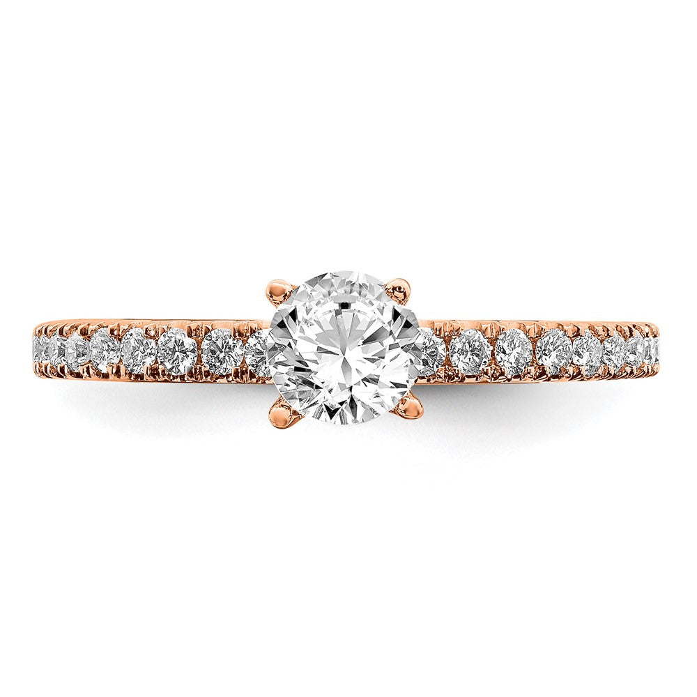 14k Rose Gold 3/4 Ct. Lab Grown Diamond VS/SI+ G+ Round Engagement Ring