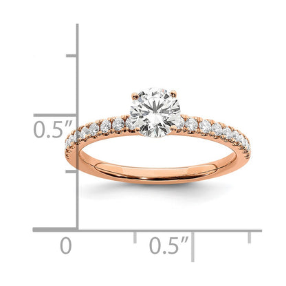 14k Rose Gold 3/4 Ct. Lab Grown Diamond VS/SI+ G+ Round Engagement Ring