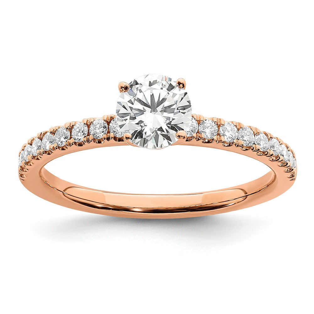 14k Rose Gold 3/4 Ct. Lab Grown Diamond VS/SI+ G+ Round Engagement Ring
