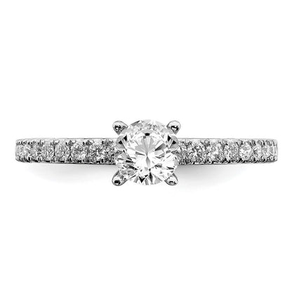 14k White Gold 3/4 Ct. Lab Grown Diamond VS/SI+ G+ Complete Round Size 5 Engagement Ring