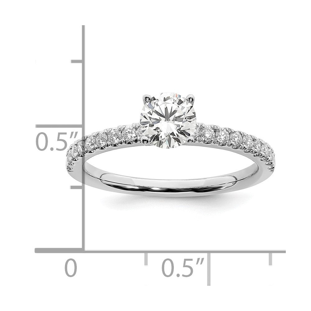 14k White Gold 3/4 Ct. Lab Grown Diamond VS/SI+ G+ Complete Round Size 5 Engagement Ring