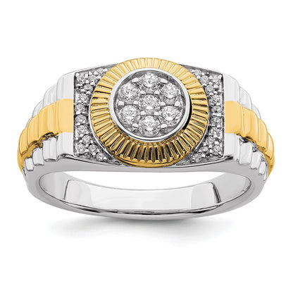 10k Two-Tone 1/3 Ct. Lab Grown Diamond VS/SI+ G+ Men's Ring