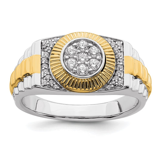 10k Two-Tone 1/3 Ct. Lab Grown Diamond VS/SI+ G+ Men's Ring