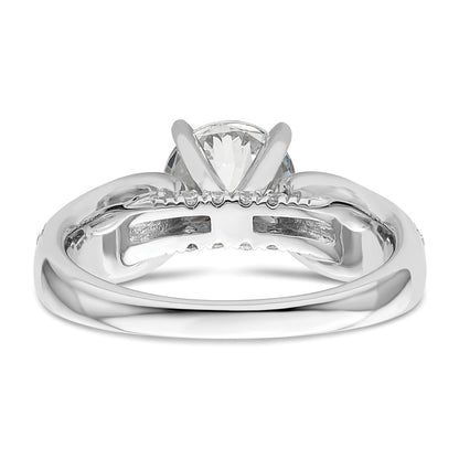 14k White Gold 5/8 Ct. Lab Grown Diamond VS/SI+ G+ 1 1/2 Ct. Center Round Semi Mount Shared Prong Engagement Ring