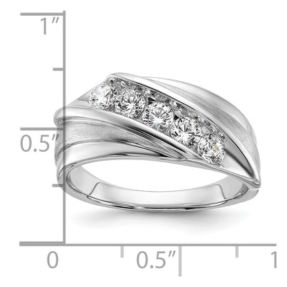 10k White Gold 3/4 Ct. Lab Grown Diamond VS/SI+ G+ Five Stone Men's Ring