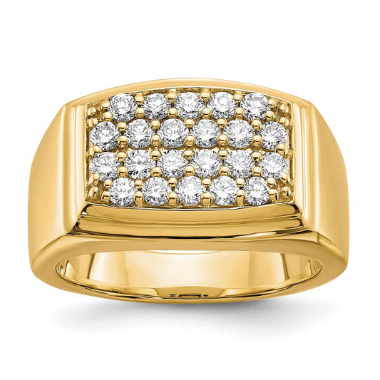 10k Yellow Gold 1 Ct. Lab Grown Diamond VS/SI+ G+ Cluster Men's Ring