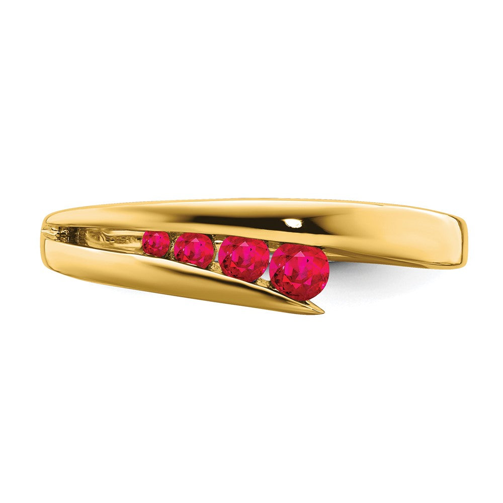 10K Yellow Gold Ruby 4-Stone Ring