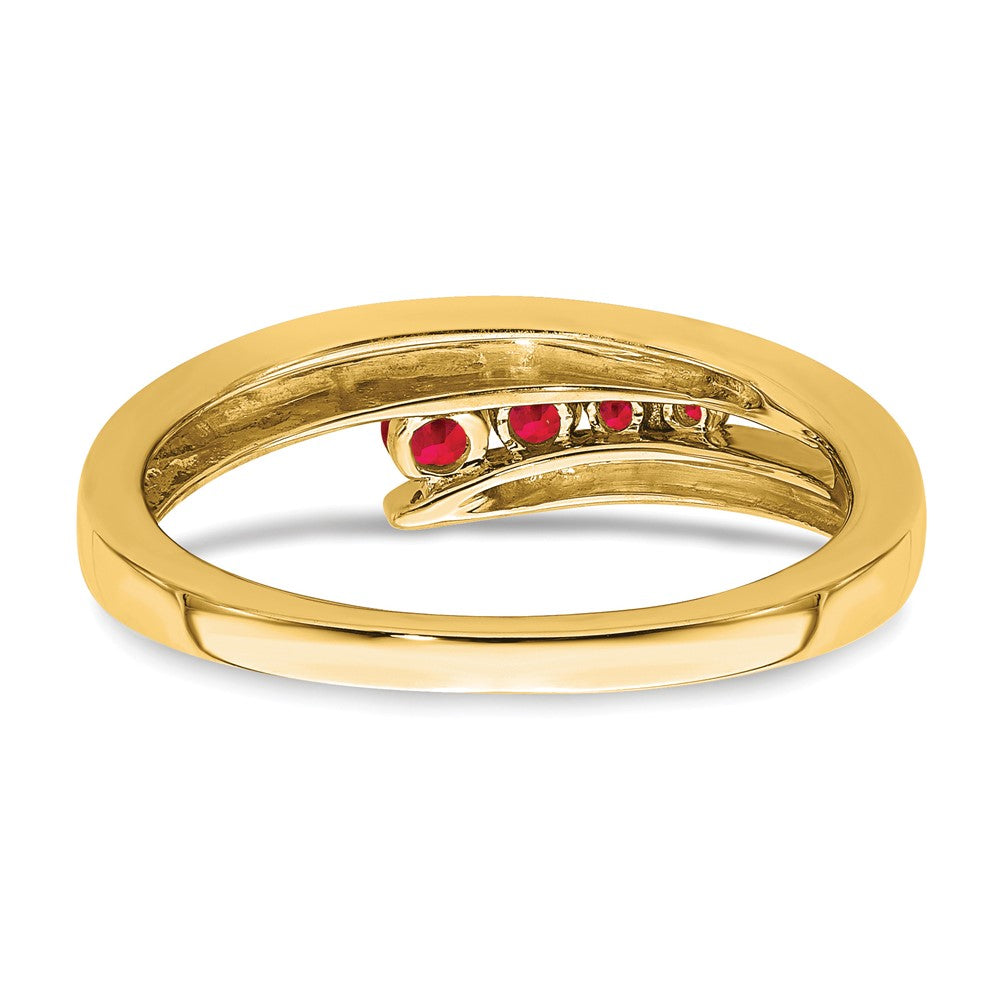 10K Yellow Gold Ruby 4-Stone Ring