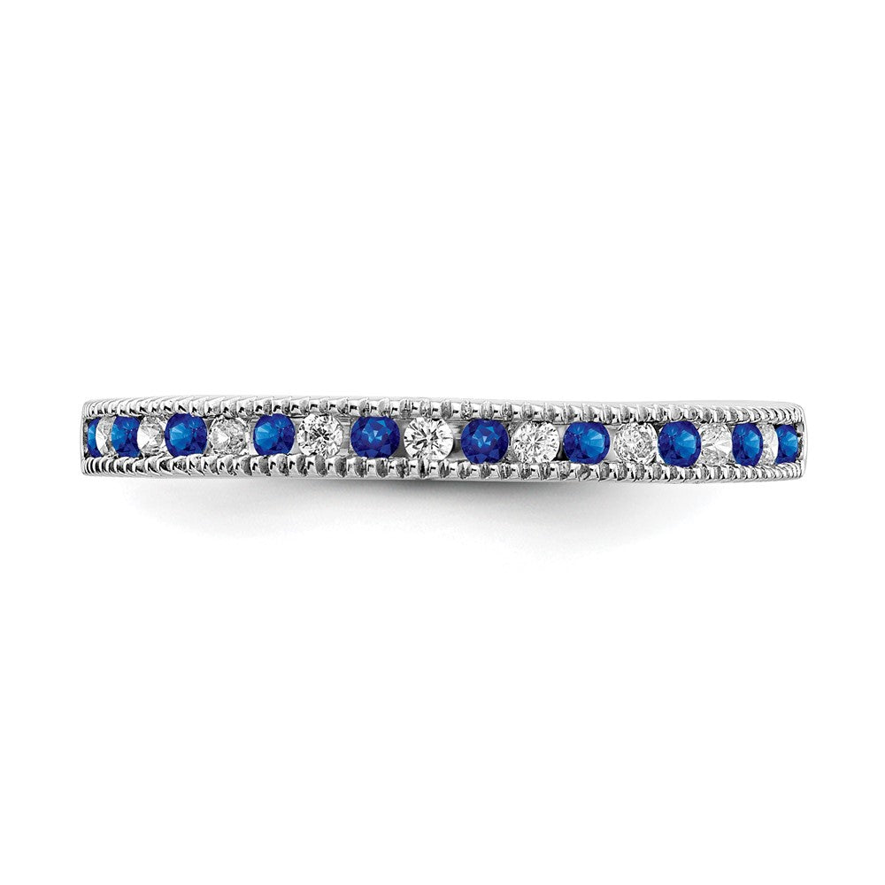 10K White Gold 10K Sapphire And Diamond Band