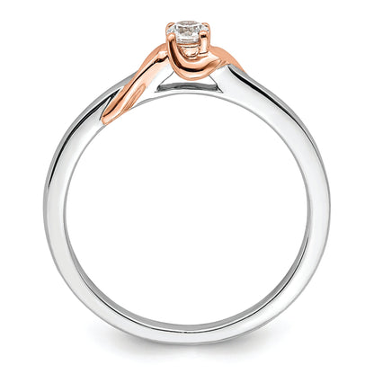 14K White/Rose Gold First Promise White And Rose 1/10 Carat Round Diamond Complete Promise/Engagement Ring