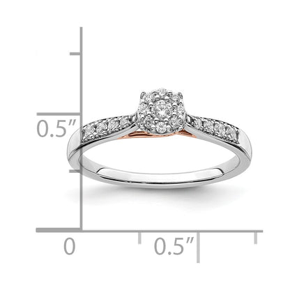 14k Two-tone Two Tone Rose and White Gold 1/5 Ct. Lab Grown Diamond VS/SI+ G+ Petite Engagement Ring