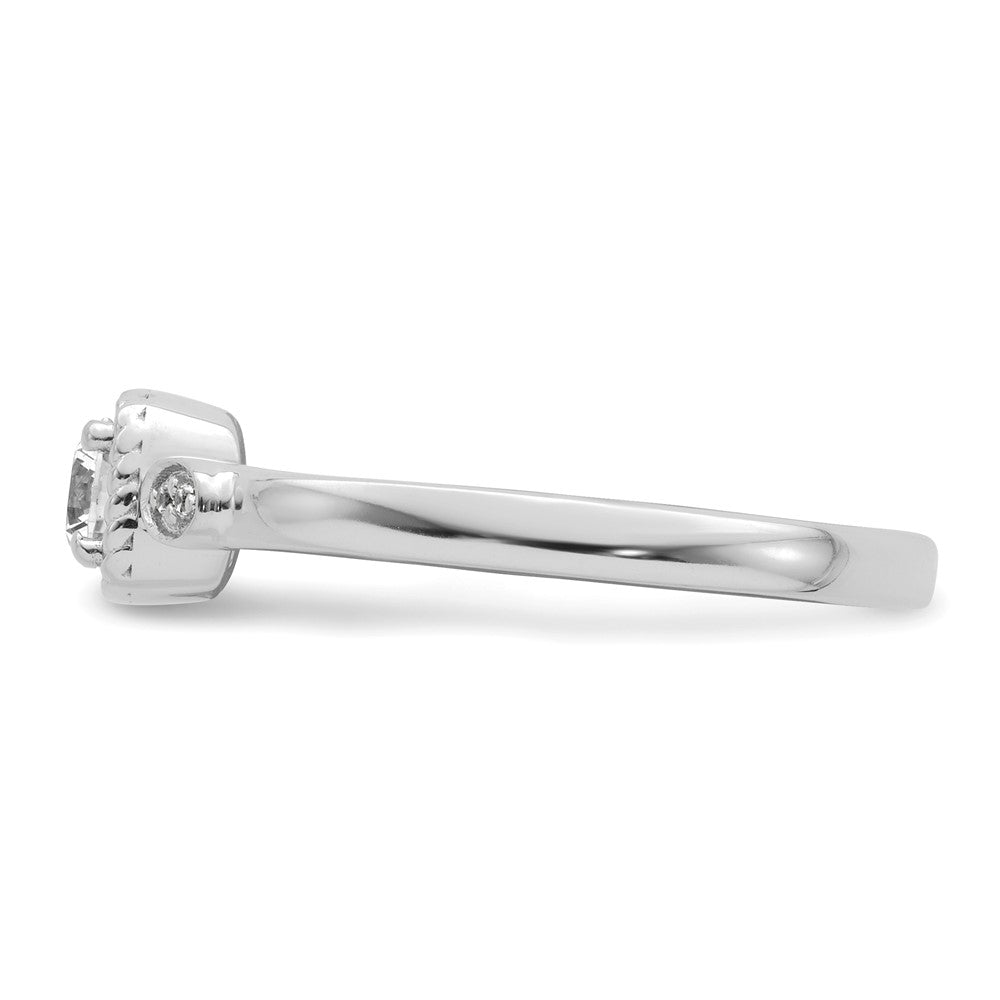 14K White Gold First Promise Lab Grown VS/SI+ G+ Diamond Rope Edge Comp Engagement Ring