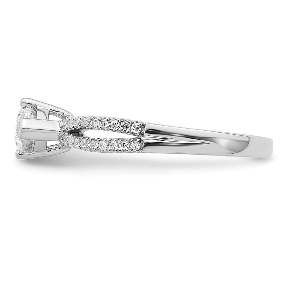 14K White Gold East West (Holds 3/4 Carat (9.2X5.00mm) Marquise Center) 1/8 Diamond Semi Mount Engagement Ring