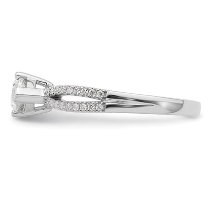 14K White Gold East West (Holds 3/4 Carat (9.2X5.00mm) Marquise Center) 1/8 Diamond Semi Mount Engagement Ring