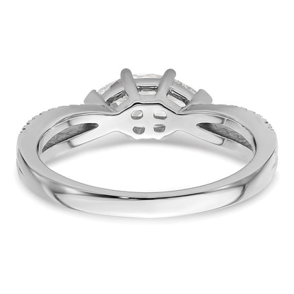 14K White Gold East West (Holds 3/4 Carat (9.2X5.00mm) Marquise Center) 1/8 Diamond Semi Mount Engagement Ring