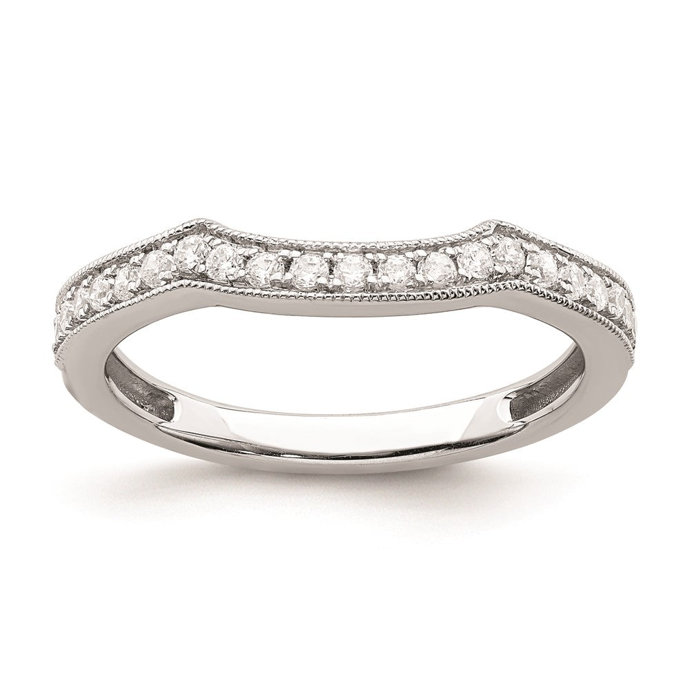 0.12 Ct. Natural Diamond 14k White Polish Matching Wedding Wedding Band Ring (Custom Order)