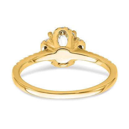 14k Yellow Gold Lab Grown Diamond VS/SI+ G+ Round Engagement. Ring
