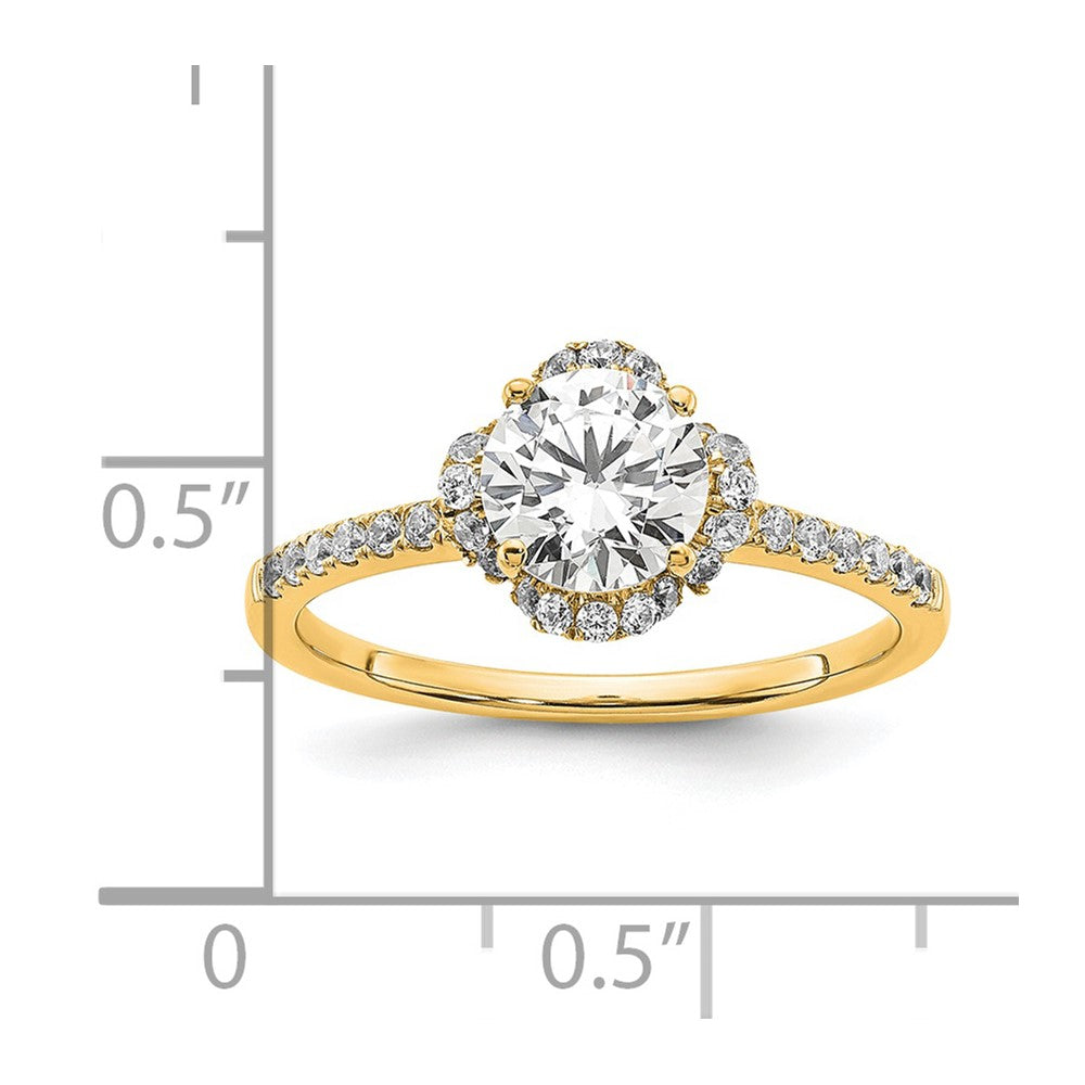 14k Yellow Gold Lab Grown Diamond VS/SI+ G+ Round Engagement. Ring