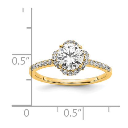 14k Yellow Gold Lab Grown Diamond VS/SI+ G+ Round Engagement. Ring