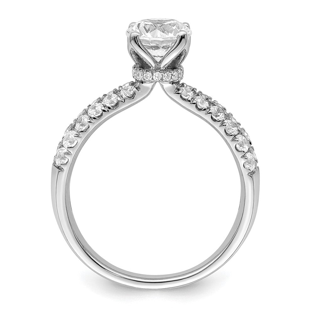 14k White Gold 5/8 Ct. Lab Grown Diamond VS/SI+ G+ 1 Ct. Center Round Semi Mount Engagement Ring