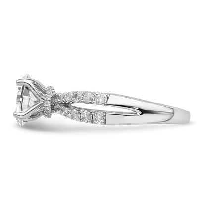 14k White Gold 5/8 Ct. Lab Grown Diamond VS/SI+ G+ 1 Ct. Center Oval Semi Mount Engagement Ring