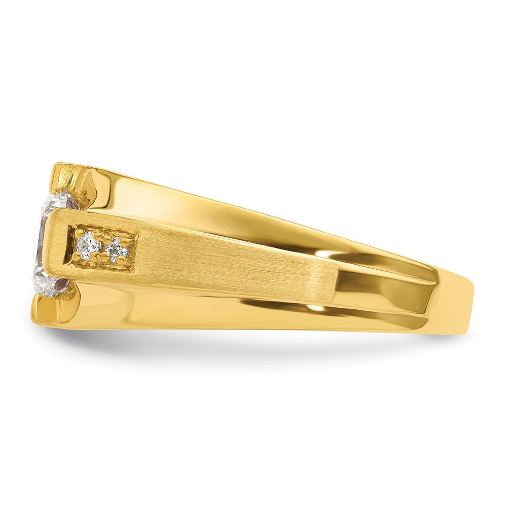 14k Yellow Gold 5/8 Ct. Lab Grown Diamond VS/SI+ G+ Certified Complete Men's Ring