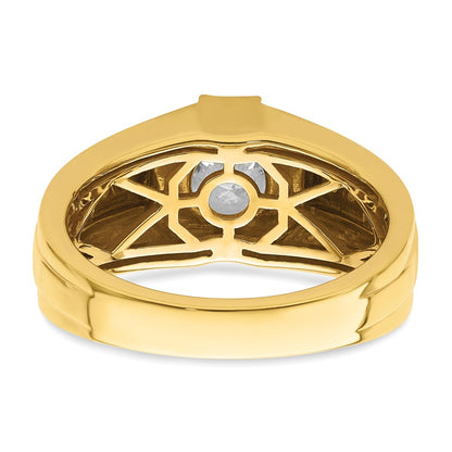 14k Yellow Gold 5/8 Ct. Lab Grown Diamond VS/SI+ G+ Certified Complete Men's Ring