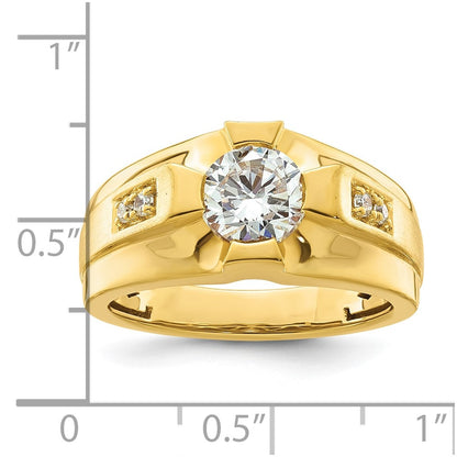14k Yellow Gold 5/8 Ct. Lab Grown Diamond VS/SI+ G+ Certified Complete Men's Ring