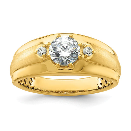 14k Yellow Gold 1 1/15 Ct. Lab Grown Diamond VS/SI+ G+ Men's Ring