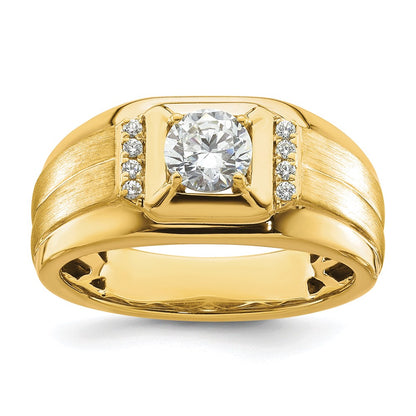 10k Yellow Gold Lab Grown VS/SI FGH Dia Semi-Mount Men's Ring